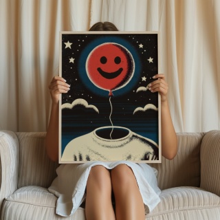 Plakat TY WIECZNIE MASZ GŁOWĘ W CHMURACH